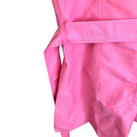 Max&Co. Trench Coat‎ Womens Pink Sz 6 Belted Jacket double breasted - Picture 5 of 12